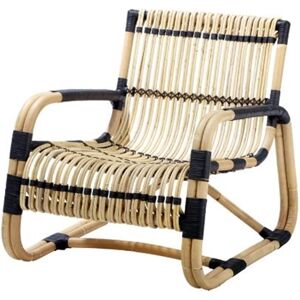 Cane-line Indoor Curve Loungestol SH: 34 cm - Natural Rattan/Black Bindings