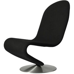 Verpan System 1-2-3 Lounge Chair Standard SH: 38 cm - Sørensen Hero Black Leather/Aluminium