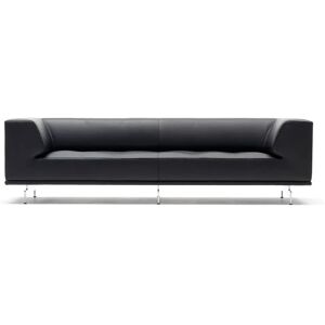 Fredericia 4511 Delphi 3 Pers. Sofa L: 240 cm - Sort Læder/Aluminium - kampagne