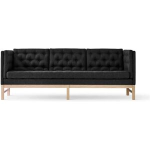 Fredericia Erik Jørgensen EJ 315-2 2 Pers. Sofa L: 153 cm - Mood 2104 Sort/Sæbebehandlet Eg