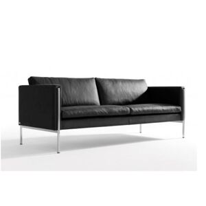 Skipper Furniture Skipper Capri 3 pers. sofa L: 202cm Armlæn B - Stål/Sort Læder