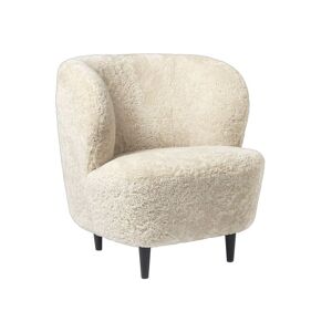 Gubi Stay Lounge Chair Fully Upholstered SH: 40 cm - Moonlight/Black Stained Oak
