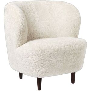 Gubi Stay Lounge Chair Fully Upholstered SH: 40 cm - Off White/Smoked Oak