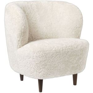 Gubi Stay Lounge Chair Fully Upholstered SH: 40 cm - Off White/American Walnut