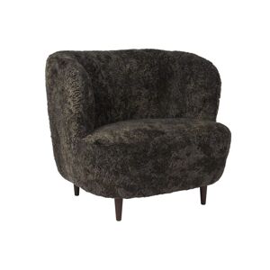 Gubi Stay Lounge Chair Fully Upholstered SH: 40 cm - Espresso/Smoked Oak