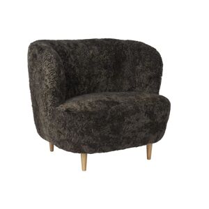 Gubi Stay Lounge Chair Fully Upholstered SH: 40 cm - Espresso/Oak