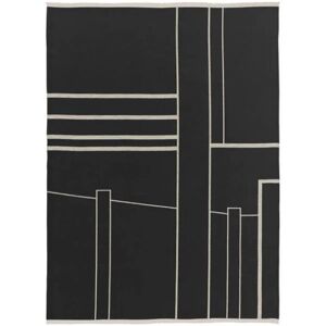 Kristina Dam Studio Architecture Throw Plaid 130x180 cm - Black Melange /Off White