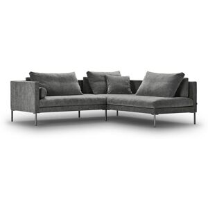 Juul 701 Hjørnesofa 230x220 cm - Amdal 180/Børstet Rustfrit Stål