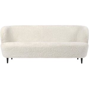 Gubi Stay Sofa Fully Upholstered SH: 40 cm - Black Stained Oak/Off White