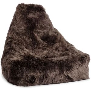 Natures Collection Bean Bag Chair in New Zealand Sheepskin Long Wool 100x100 cm - Walnut