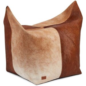 Natures Collection Premium Quality Calf Leather Pouf 120x60 cm - Brown