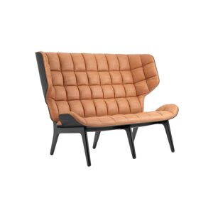 NORR11 Mammoth Sofa Leather SH: 35,5 cm - Sortlakeret/Cognac