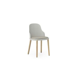 Normann Copenhagen Allez Chair Upholstery Oak Indoor SH: 45,5 cm - Warm Grey / Ultra Leather