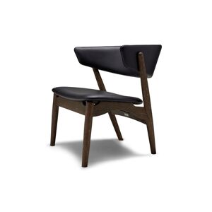 Sibast Furniture No 7 Lounge Chair Full Upholstered SH: 35 cm - Dark Oiled Oak / Black Nevada Leather