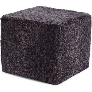 Natures Collection New Zealand Sheepskin Square Pouf Short Wool Curly 40x40 cm - Anthracite