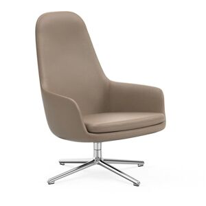 Normann Copenhagen Era Lounge Chair High Swivel Alu SH: 40 cm - Ultra Leather / Earth 41584