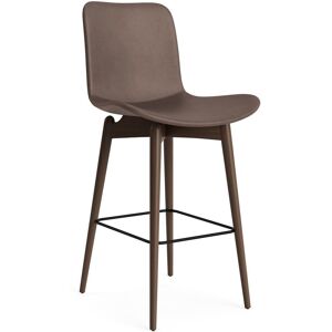 NORR11 Langue Bar Chair Low SH: 65 cm - Dark Smoked Beech/Dunes Dark Brown 21001