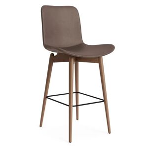NORR11 Langue Bar Chair Low SH: 65 cm - Light Smoked/Dunes Dark Brown 21001
