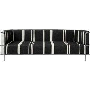 Kristina Dam Studio Modernist 3 pers. Sofa L: 220 cm - Sort Uld / Rustfrit Stål