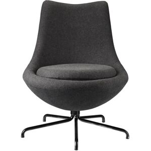 FDB Møbler L40 Bellamie Lounge Chair m. Svirvel SH: 39 cm - Black / Dark Grey