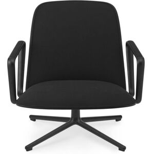 Normann Copenhagen Pad Lænestol Lav m. Drejestel H: 83,2 cm - Black Alu/Black Oak Ultra Leather