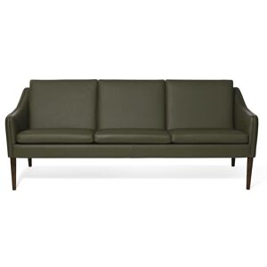Warm Nordic Mr. Olsen 3 Seater Sofa L: 200 cm - Walnut/PIckle Green Leather