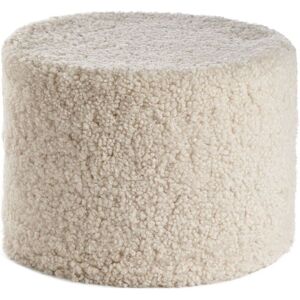 Natures Collection New Zealand Sheepskin Round Pouf Short Wool Curly Ø: 41 cm - Pearl