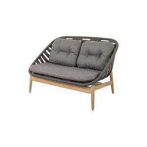Cane-line Outdoor Strington 2 Pers. Sofa inkl. AirTouch Hyndesæt L: 135 cm - Dark Grey/Teak m. Soft Rope
