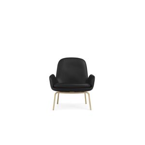 Normann Copenhagen Era Lounge Chair Low Oak SH: 40 cm - Ultra Leather / Black 41599