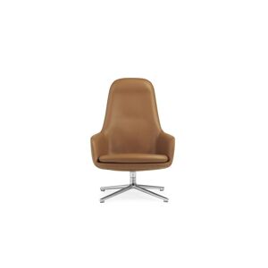Normann Copenhagen Era Lounge Chair High Swivel Alu SH: 40 cm - Ultra Leather / Brandy 41574