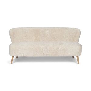 Natures Collection Emanuel Lounge 2 Seater Sofa in New Zealand Sheepskin B: 165 cm - Pearl/Oak