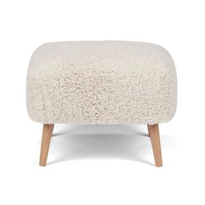 Natures Collection Emily Lounge Foot Rest Stool in New Zealand Sheepskin H: 40 cm - Pearl/Oak