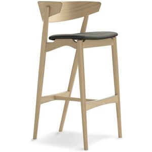 Sibast Furniture No 7 Bar Stool SH: 75 cm - White Oil Oak / Remix 133 Dark Grey