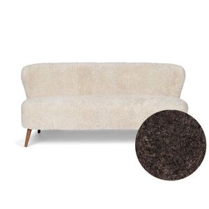 Natures Collection Emanuel Lounge 2 Seater Sofa in New Zealand Sheepskin B: 165 cm - Cappuccino/Walnut