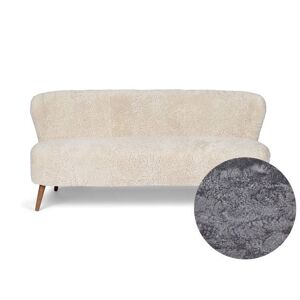 Natures Collection Emanuel Lounge 2 Seater Sofa in New Zealand Sheepskin B: 165 cm - Light Grey/Walnut