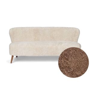 Natures Collection Emanuel Lounge 2 Seater Sofa in New Zealand Sheepskin B: 165 cm - Taupe/Walnut