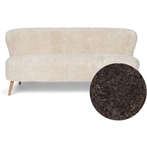 Natures Collection Emanuel Lounge 2 Seater Sofa in New Zealand Sheepskin B: 165 cm - Cappuccino/Oak