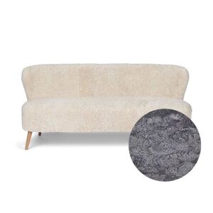 Natures Collection Emanuel Lounge 2 Seater Sofa in New Zealand Sheepskin B: 165 cm - Light Grey/Oak