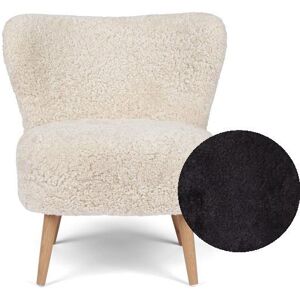 Natures Collection Emily Lounge Chair in New Zealand Sheepskin B: 60 - Black/Oak