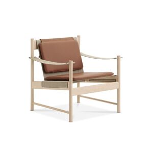 Brdr. Krüger HB Lounge Chair SH: 56,6 cm - Hvidolieret Ahorn/Cognac Læder