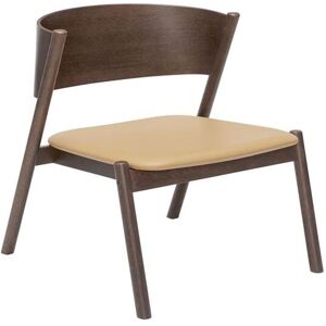 Hübsch Oblique Lounge Chair Seat H: 75 cm - Dark Brown