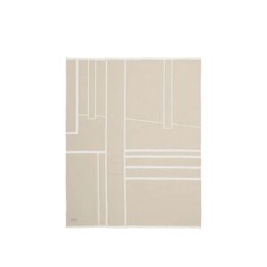 Kristina Dam Studio Architecture Throw Plaid 130x180 cm - Brushed Cotton Beige/Off White