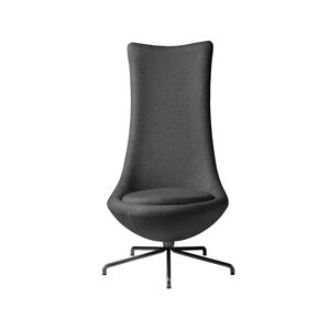 FDB Møbler L41 Bellamie Lounge Chair High Back Swivel H: 122 cm - Black/Dark Grey