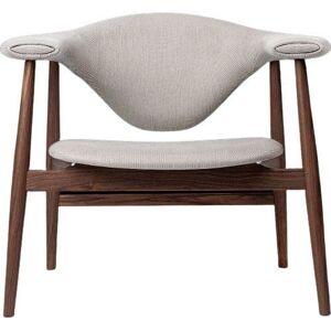 GUBI Masculo Lounge Chair Fully Upholstered SH: 35 cm - Smoked Oak/Grey