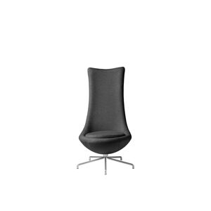 FDB Møbler L41 Bellamie Lounge Chair High Back Swivel H: 122 cm - Stål/Mørkegrå