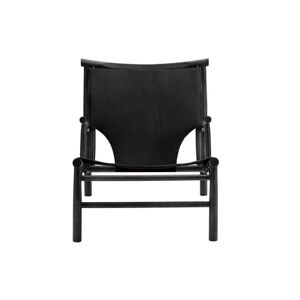 NORR11 Samurai Lounge Chair SH: 37 cm - Black Oak/Black Leather