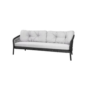 Cane-line Outdoor Ocean Large 3 pers. Sofa L: 202 cm Inkl. Hyndesæt - Dark Grey/White Grey