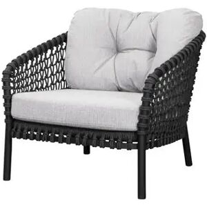 Cane-line Outdoor Ocean Large Loungestol SH: 40 cm Inkl. Hyndesæt - Dark Grey/White Grey