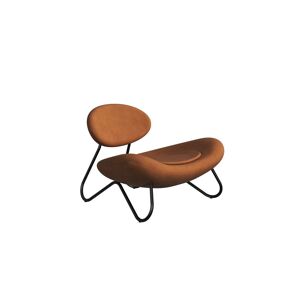 Woud Meadow Lounge Chair SH: 37 cm - Envy Leather Cognac/Black