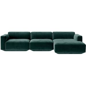 &Tradition Develius 3 Pers. Sofa med lav arm og Højrevendt Chaiselong L: 309 cm - Ritz 6726 Dark Green